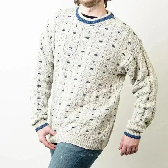 Vintage 90s Chunky Knit Sweater by Windsor Shirt Company - L - Picture 4 of 8